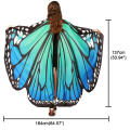 Colorful Butterfly wing cape shawl Flowing Lightweight Sheer shawl Delicate One size Fairy ladies cape for Halloween costume. 