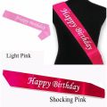 Happy Birthday Girl Satin Ribbon Sash For Party Decoration Supplies. 