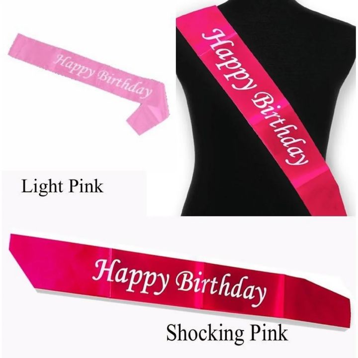 Happy Birthday Girl Satin Ribbon Sash For Party Decoration Supplies