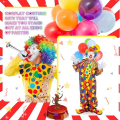 Clown Wig & Mask Set | Rainbow Afro Wig + White Clown Face Mask with Red Nose | Halloween, Circus & Funny Party Costume for Kids & Adults. 