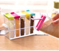 6 Color / Set Spice Jar Set Seasoning Bottle Transparent Colorful Lid Kitchen Condiment Cruet Storage Container. 