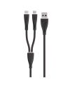 Itel ICD-X21 2-in-1 Multi Charging Cable – Type-C + Micro USB Fast Charging Data Cable | Dual Connector for Android Devices, Power Banks, Tablets | Durable & Tangle-Free | 2.1A Output | 1 Meter Length | From Asandukan.com. 