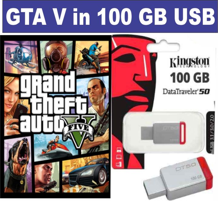 GTA V in 100gb USB Flash Drive, GRAND THEFT AUTO V/5 PC LICENSE GAME OFFLINE LIFETIME for computer Cracked Version