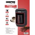 1xOriginal Geepas Turkish Coffee Maker, 4 Cups Capacity, GCM41515, Sound Alarm System , Auto-Shut Off 400 Watts  ( 2 Years Warranty ). 