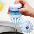 Kitchen accessories Dishwasher scrubber brush liquid soap dispenser cleaning refillable brush pot dish washing scrub brush kitchen accessories bathroom toilet cleaner dish wash tool kitchen organizer kitchen cleaner sink accessories rust cleaner. 