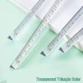 15Cm Simple Transparent Triangle Ruler Student Drawing Measuring Ruler Examination Office Ruler Stationery School Supplies. 