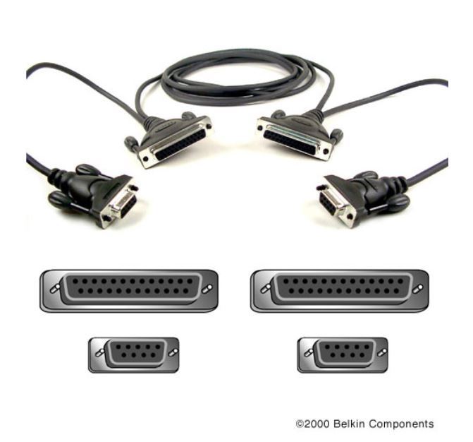 Belkin Serial File Transfer Cable - Null Modem Cable - DB-9, DB-25 (F) to DB-9, DB-25 (F) 3 Meters Cable