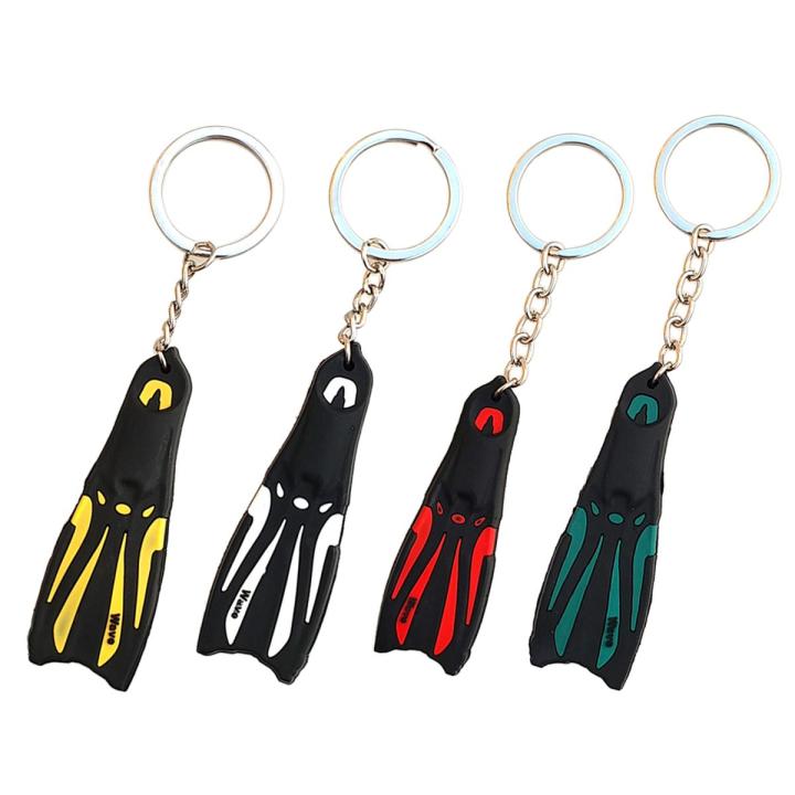 Swim Fin Keychain Keyring for Car Key Ring Handbag Tote Bag Wallet Pendant - Choice of Color