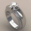 Exquisite Women Sier Color Waterdrop Metal Inlaid White Round Zicron Stones Ring Set Wedding Engagement Rings Jewelry. 