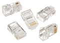 Cat6 Rj45 Modular Plugs - Utp, 3-Prong, For Solid Wire. 