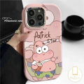 Cartoon Cute Patrick Star SpongeBob Case for Realme C53 C15 C55 C21Y C20 C51 C25 C25Y Note 50 C33 C35 C20A C30 C12 C11 C25s 8i 5 6i 5i 5s Narzo 50 N53 Plating Metal Lens Case. 