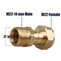 Pressure Washer Swivel Joint, Kink Free Gun To Hose Fitting, Anti Twist Metric M22 14Mm Connection, 3000 Psi. 