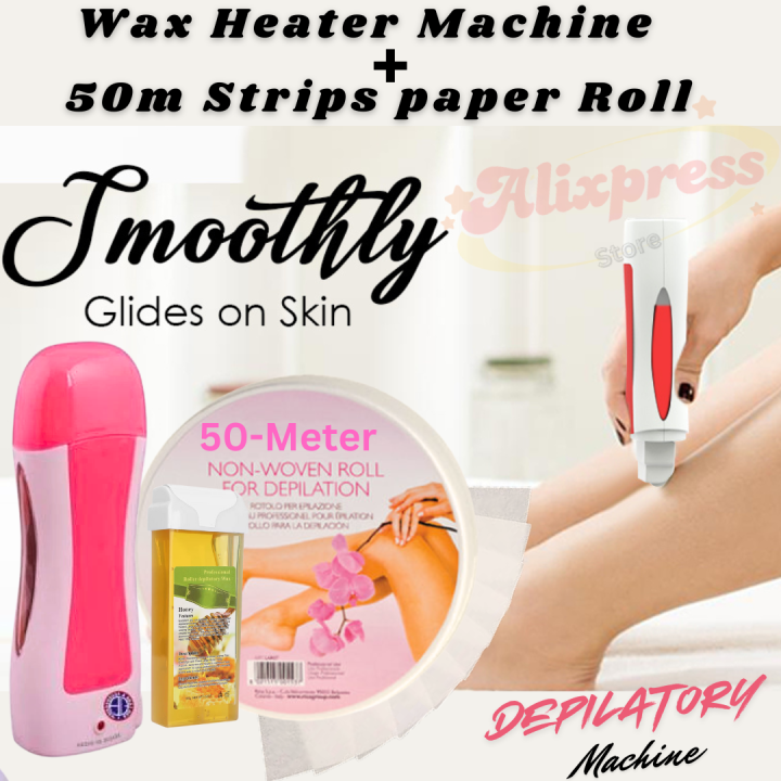 Roll On Wax Hair Removal Depilatory Heater For Body Wax With 50-meter Wax Paper Roll