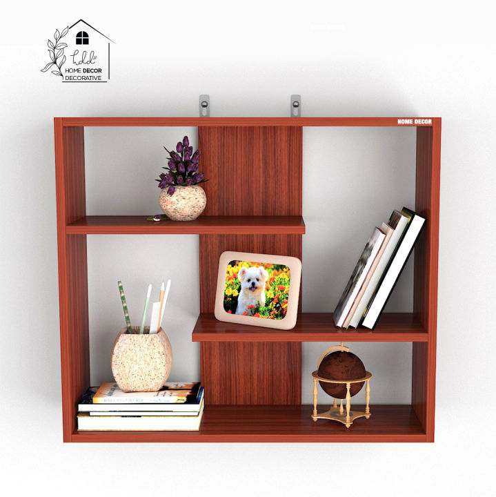 Captive Royal Wall Hanging Combo Color Wall Shelf Wood Open Book Shelf (Finish Color - Classic Walnut, DIY(Do-It-Yourself) by Home Décor Decorative