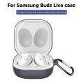 For Samsung Galaxy Buds 2/Buds Live Silicone Bluetooth-Compatible Headset Protective Case Skin With Earphone Hook. 