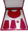Red Valvet 11x12x2 inch Exprt quality jewellery box inside black border. 