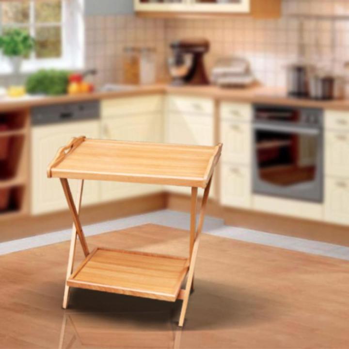 Portable Wooden Folding Table Double Portion Double Top