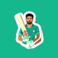 Babar Azam Sticker for Boys and Girls Cricket Fans Bobby No 1 (Pack of 2). 