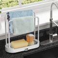 Kitchen Sponge Brush Holder Detachable Towel Rag Hanger For Bathroom Sink. 