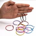 Pairs of 6 Multicolor Round Hoop Earrings For Women and Girls. 