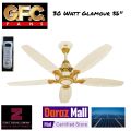 GFC Fan Ceiling 56" Glamour Model 5 Blades Offwhite Light Wood Color pure Copper Wire. 