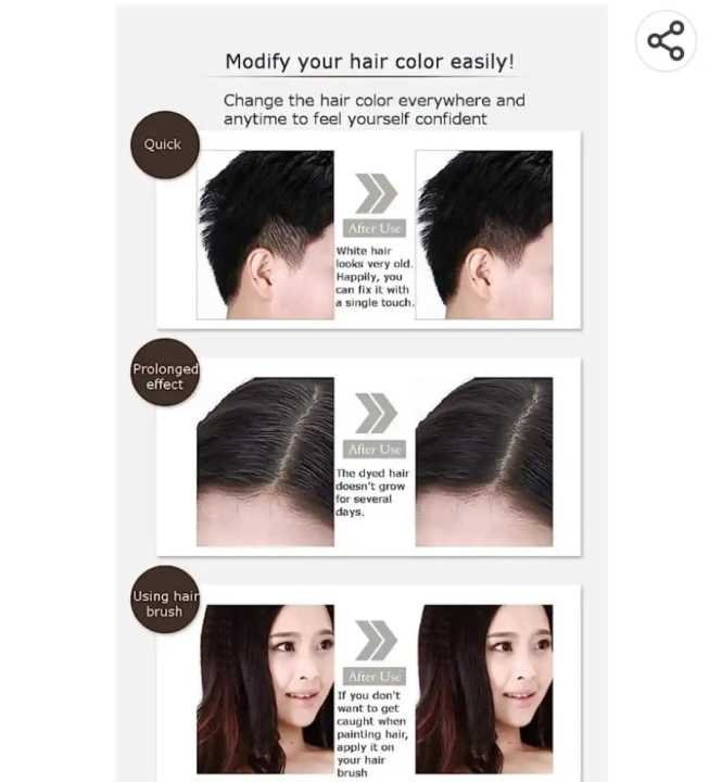 Temporary Hair Color Modified Cream Color Repair Pen Hair Dye Portable Hair Color 4g (Brown)