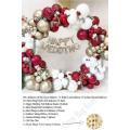 Wedding Decoration Set - Wedding / Anniversary Balloon Decoration Set - Red / White / Golden Balloon Decoration - Balloon Stand - Wedding Celebration Decoration - Wedding Balloon - Heart Shape Foil Curtain - Red White Golden Balloon - Wedding Theme Set. 