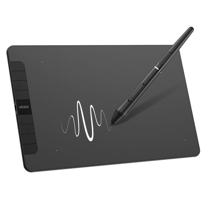 VEIKK VK1060 Drawing Tablet, 10 x 6 Inch Graphics Tablet with 8 Shortcut Keys, 8192 Levels Battery Free Pen Supports Tilt
