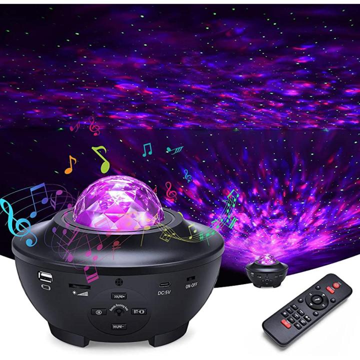 Galaxy Star Projector Starry Projector Light with 14 Lighting Modes with Remote Control& Built-in Music Player Ocean Wave Star Projector As Gifts Decor Birthday Party Wedding Bedroom Living