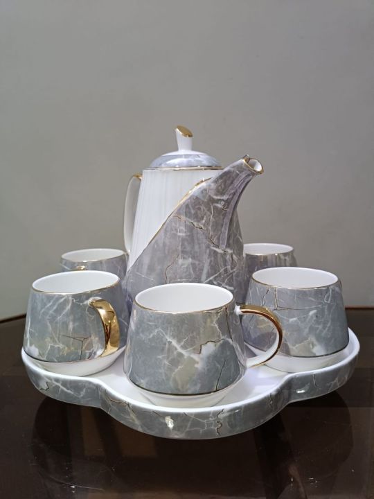 9%20%20Pcs%20Premium%20Quality%20%20Ceramic%20Grey-White-Gold%20Rotating%20Tea%20Set%20(Random%20Print)%20-%20Image%206