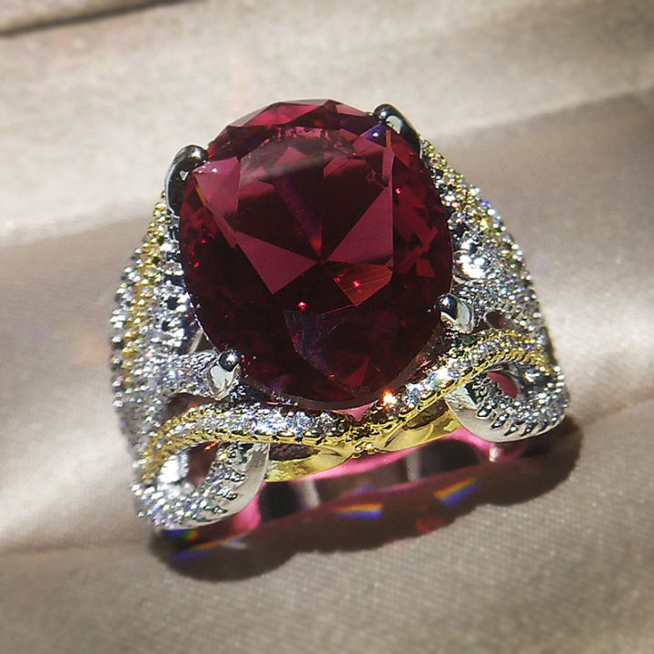 Elegant Vintage Fashion Jewelry KYRA0789 big Zircon ring for women