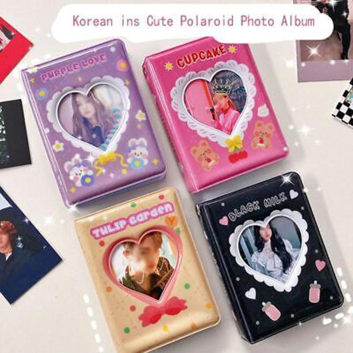 Kawaii Photo Binder Album 3 Inch Love Heart Hollow Kpop Binder now protect your fav kpop idols photocard in cute Binder 20 sheet per page 2 side