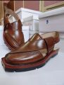 Norozi Kheri AKA Nawabi Kheri - Hand Crafted Brown Shine Quetta Norozi Chappal With Double Sole - Hand Made Footwear Pure Leather - Norozi kheri for men. 