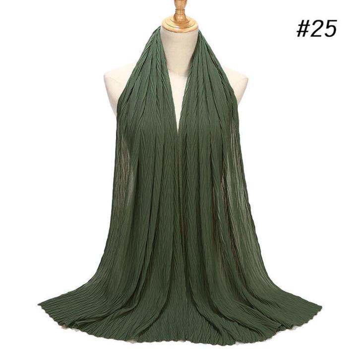 New Leaf Pleated Women Wrinkle bubble chiffon Hijab scarf shawls crinkle muslim Turban wraps pleat shawls long wrap scarves