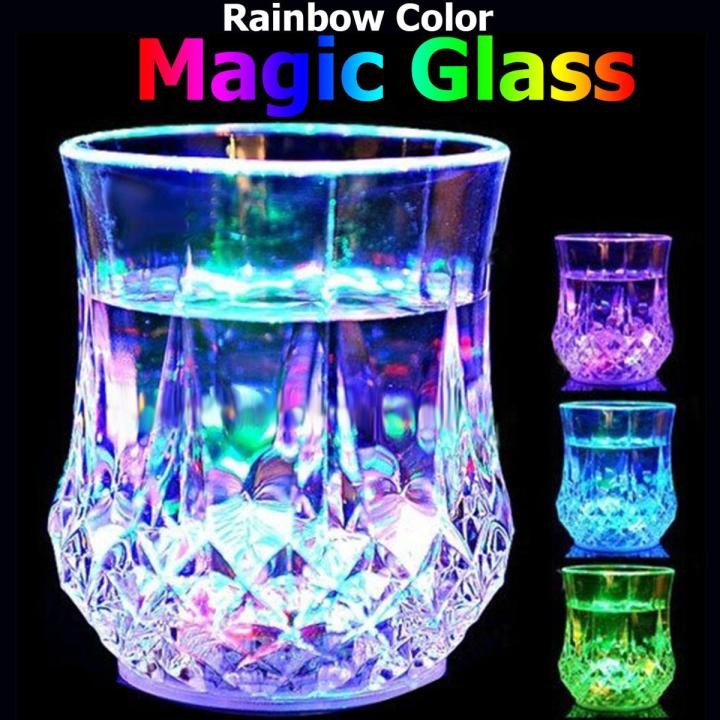 Glass Rainbow Color Light Drink Cup LED Lightning Glass Gift for Kids