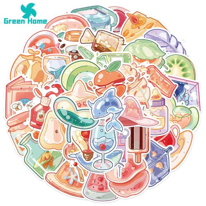Green Home Scrapbook Stickers Diverse Cartoon Decals Scrapbook Luggage Graffiti Stickers