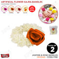 Artificial Flower Gajra Bangles Collection, For Nikkah Mubarak, Baat Pakki, Wedding, Engagement, Maiyon, Mehndi,  Reuseable, Kangan Pair, Fancy Bridal Gajray, Bridal Shower, ColorFul Rose & Jasmice Flower. 