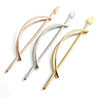 Women Hollow Out Geometric Elliptical Leaf Updo Hairpin Barrette Hair Accessory. 
