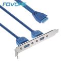 【All Of Me】2 Ports USB 3.0 Back Panel To Motherboard Header Connector Cable With PCI Slot Plate Bracket 50cm. 