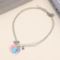 [ New ] Colorful Shell Necklace Magnetic Stitching Good Friend Love Sequin Pendant. 