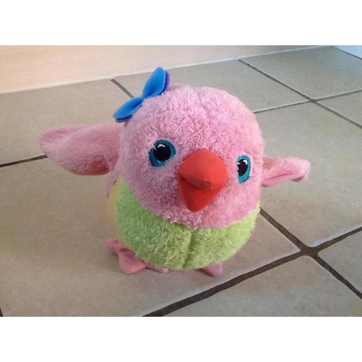 FISHER PRICE TALKING MUFFIN SOFT TOY PLUSH WITH SOUND - PINK / GREEN