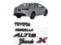 Cars logo - Toyota Corolla GLI Chrome Logo with Monogram 2009-14 Front Logo and Back Logo with Monogram Complete Set - Complete Sets - Single pieces also available - Set of 6 Emblems for Toyota Corolla (Chrome Colour) - Complete Emblem Upgrade - Grande. 