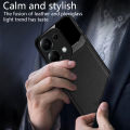 Biruiqu For Redmi Note 13 Pro 4G Hybrid Soft TPU Leather Tempered Glass Shockproof Case Cover. 