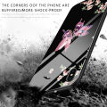 UCUC for iPhone 11 Pro Max Back Cover Elegant Flowers Personalized Patterns Tempered Glass Hard Phone Case for Girls. 