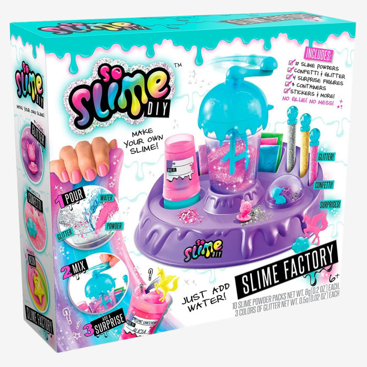 So Slime DIY - Slime Factory - Make your own 10 Slimes Just add water No glue, no mess