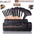 Pearlin 24 Pieces Makeup brushes - Professional Eye and Face brushes set with leather bag - Foundation brush - Eyeshadow brushes set. 