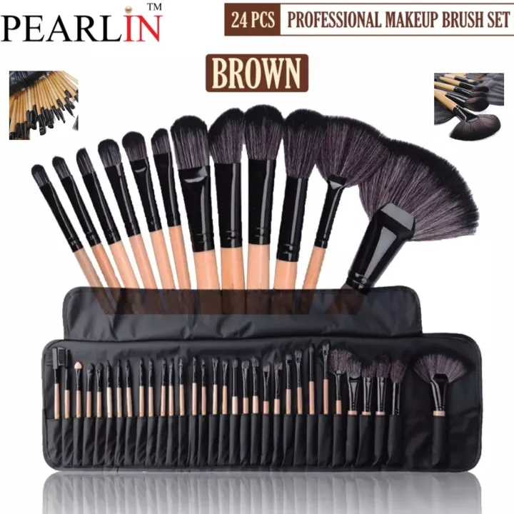 Pearlin%2024%20Pieces%20Makeup%20brushes%20-%20Professional%20Eye%20and%20Face%20brushes%20set%20with%20leather%20bag%20-%20Foundation%20brush%20-%20Eyeshadow%20brushes%20set%20-%20Image%202