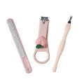 Kiss Lovely 3pcs Pedicure Tools Stainless Steel Pink Nails Clippers Pedicure Set For Woman BX3702. 