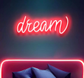 Dream Neon Sign - Illuminate Your Ambitions with Neon Brilliance Neon Light  Neon lights  Neon lights for room  neon lights for room name  lights for decoration   lights for room decoration  Wall Decoration items  Wall Decoration items for home. 