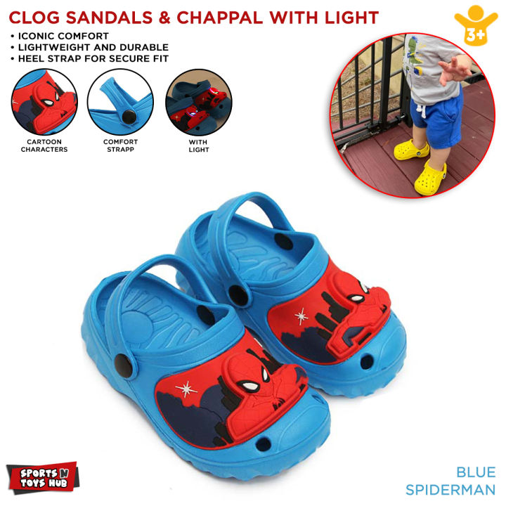 Spider Man Light Up Clog 014 Red Blue Summer Crocs Clog Slippers Sandals Chappal For Your Kids Non Slip Sandals Easy to Wear Daraz.pk